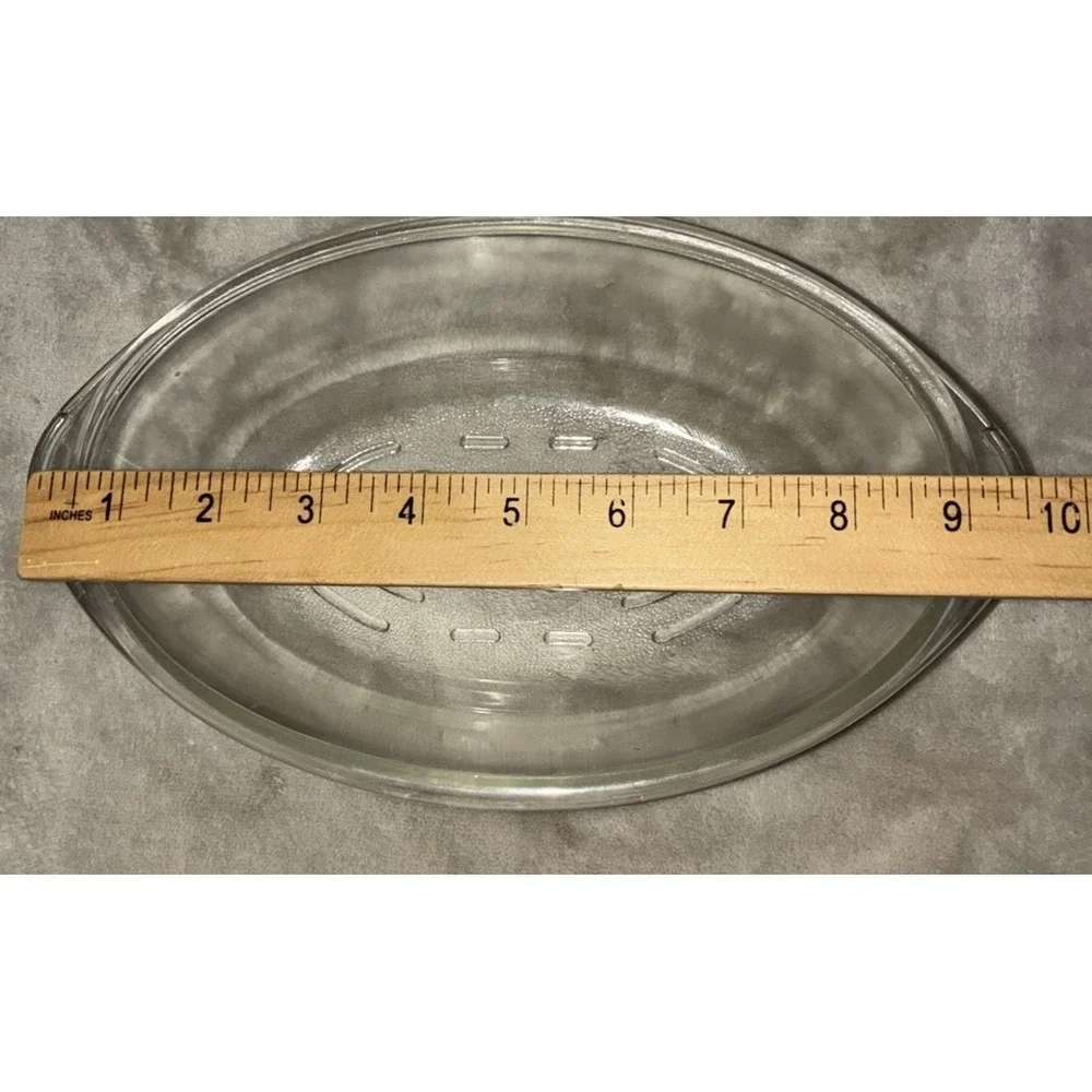 Vintage Glasbake Oval Casserole Clear Glass‎ Lid 1 qt J235 *flaw